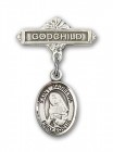 Pin Badge with St. Madeline Sophie Barat Charm and Godchild Badge Pin