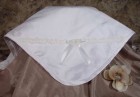 Girls Silk Dupioni Baptism Blanket with Venise Trim and Bow