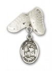 Pin Badge with St. John Licci Charm and Baby Boots Pin