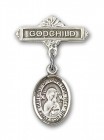 Baby Badge with Our Lady of Perpetual Help Charm and Godchild Badge Pin