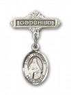 Pin Badge with St. Veronica Charm and Godchild Badge Pin