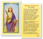 Prayer In Honor of St. Lucy Laminated Prayer Card