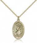 Women's Behold St. Christopher Necklace with Blue Enamel Center