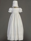 Marie Smock Cotton Long Length Baptism Gown 