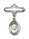 Pin Badge with St. Eugene de Mazenod Charm and Polished Engravable Badge Pin