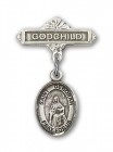 Pin Badge with St. Deborah Charm and Godchild Badge Pin
