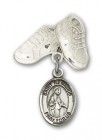 Pin Badge with St. Remigius of Reims Charm and Baby Boots Pin