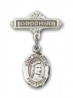 Pin Badge with St. Elizabeth of Hungary Charm and Godchild Badge Pin