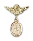 Pin Badge with St. John of the Cross Charm and Angel with Smaller Wings Badge Pin