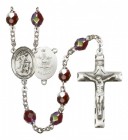 Men's Guardian Angel Army Silver Plated Rosary