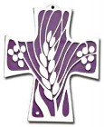 First Communion Wheat and Grapes Wall Cross - 6 inches