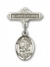 Pin Badge with St. Rosalia Charm and Godchild Badge Pin