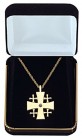 Jerusalem Cross Pendant with Gemstone Centerpiece
