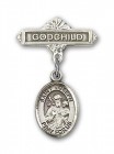 Pin Badge with St. Joseph Charm and Godchild Badge Pin