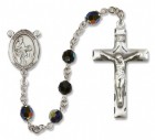 St. Zachary Sterling Silver Heirloom Rosary Squared Crucifix