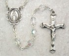 April Birthstone Rosary (Crystal) - Sterling Silver