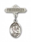 Pin Badge with St. Andrew the Apostle Charm and Godchild Badge Pin