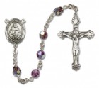 St. Theodora Guerin Sterling Silver Heirloom Rosary Fancy Crucifix