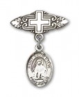 Pin Badge with St. Edith Stein Charm and Badge Pin with Cross