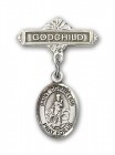 Pin Badge with St. Cornelius Charm and Godchild Badge Pin