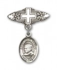 Pin Badge with St. John Bosco Charm and Badge Pin with Cross