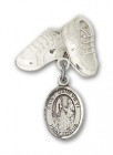 Pin Badge with St. Genevieve Charm and Baby Boots Pin