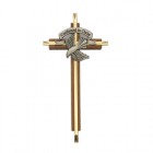 Confirmation Cross Walnut & Brass 7 inch