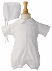 Pintucked Baptism Romper with Hand Smocked Front Panel