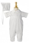Boys Poly-Cotton Baptism Coverall with Pin Tucking
