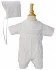 Boys Baptism Romper with Screened Cross