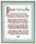 Prayer for a Little Boy 8x10 Gold Trim Plaque