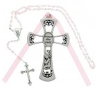 Protect This Child Cross with Baby Rosary Set - Girl