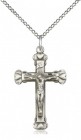 Raised Hearts Crucifix Necklace