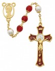 Red Enamel and Glass First Communion Rosary