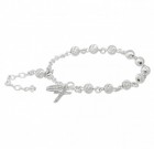 Rosary Bracelet - Sterling Silver with 6mm Sterling Beads