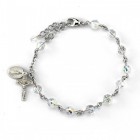 Rosary Bracelet - Sterling Silver with 6mm Fireball Crystal Swarovski Beads