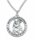 Round Cut-Out St. Christopher Medal