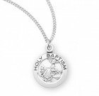 Round Holy Baptism Pendant with Chain