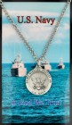 Round St. Michael Navy Medal with Prayer Card
