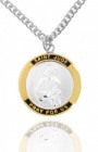 Round Two-Tone Sterling Silver Saint Jude Medal