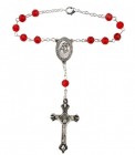 Ruby Auto Rosary - July Birthstone
