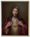 Sacred Heart of Jesus Gold Frame Plaque - 2 Sizes