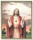 Sacred Heart of Jesus 8x10 Gold Trim Plaque
