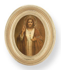 Sacred Heart of Jesus Small 4.5 Inch Oval Framed Print
