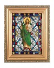 Saint Jude Gold Frame Stained Glass Effect