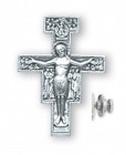 San Damiano Crucifix Lapel Pin Sterling Silver