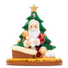 Santa Praying with Jesus by Christmas Tree