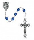 September Birthstone Sapphire Rosary with Sacred Heart and OL of Mt. Carmel