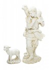 Shepherd &amp; Lamb Statue in White 23.75“ H for 27“ Scale Nativity Set