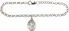Silver Plated Rolo Bracelet with Guardian Angel Medal